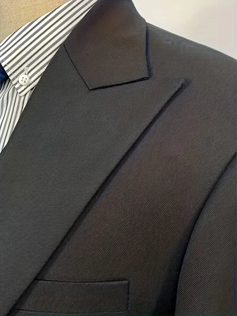 Męski Garnitur 3-Częściowy Slim Fit – Elegancki Garnitur z Dwurzędową Kamizelką