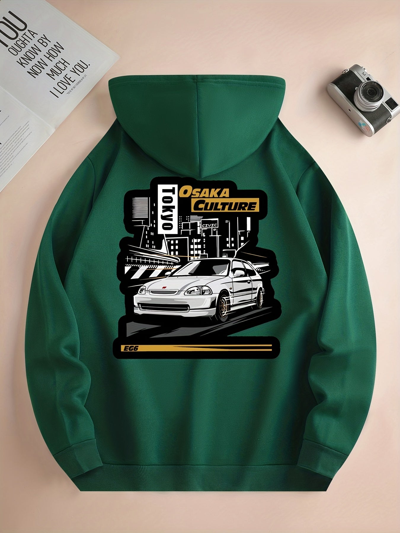 Męska bluza z kapturem z motywem JDM Honda