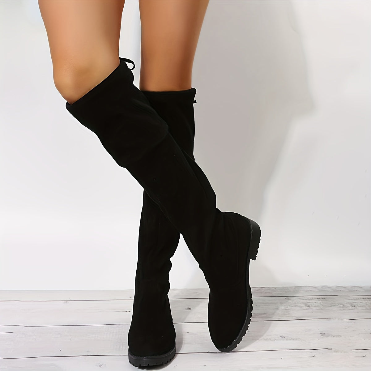 Damskie kozaki za kolano z wiązaniem