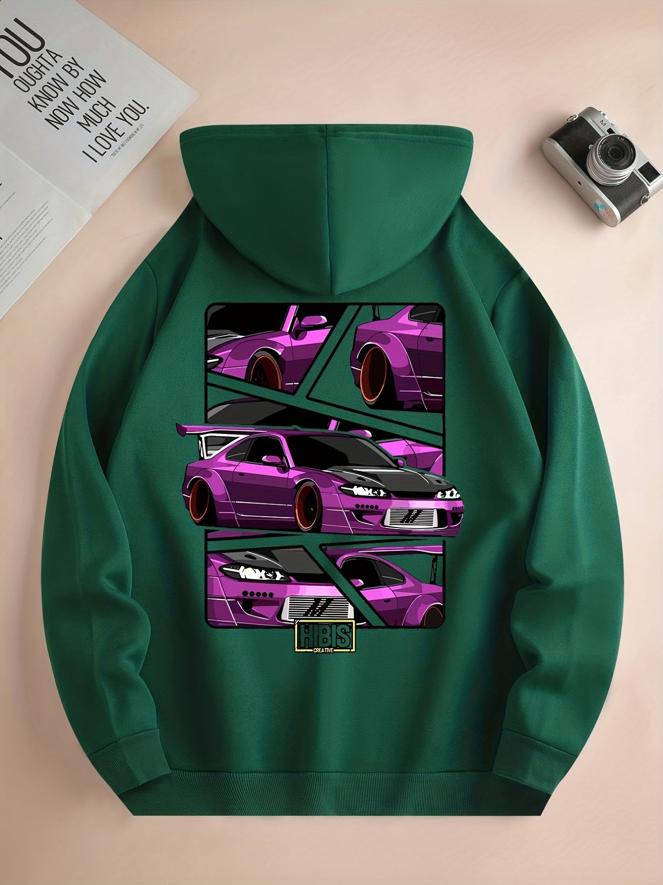 Męska Bluza z Kapturem z Motywem Samochodowym JDM Nissan Silvia