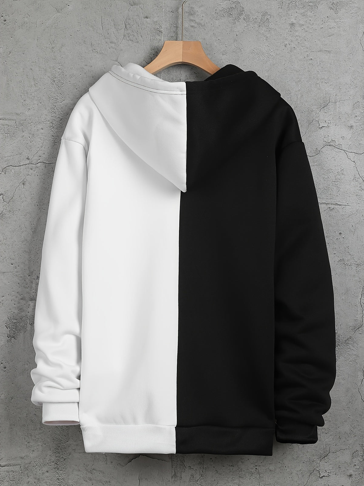 Dwukolorowa męska bluza z kapturem na zamek