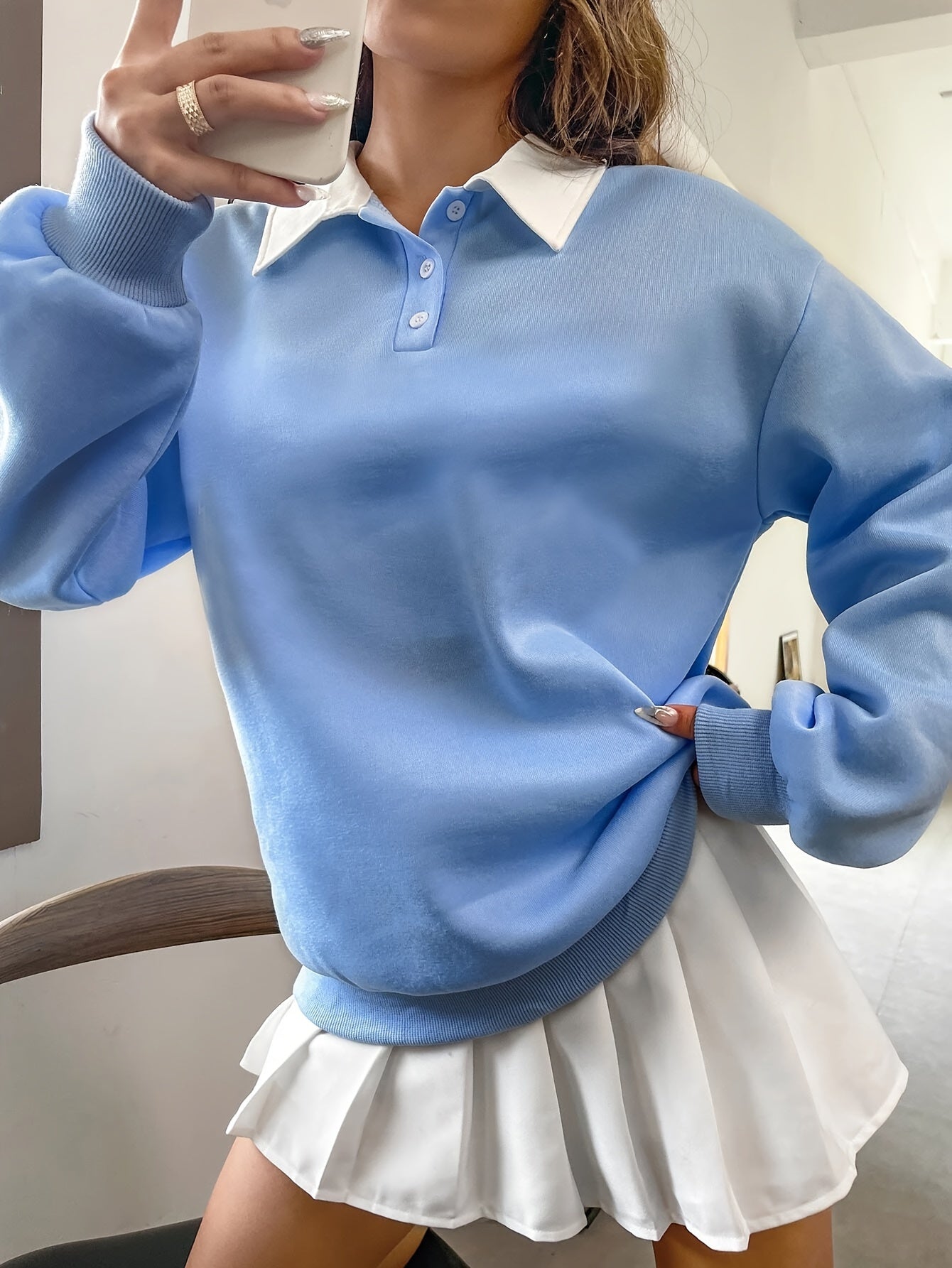 Damska Bluza z Kołnierzykiem Polo