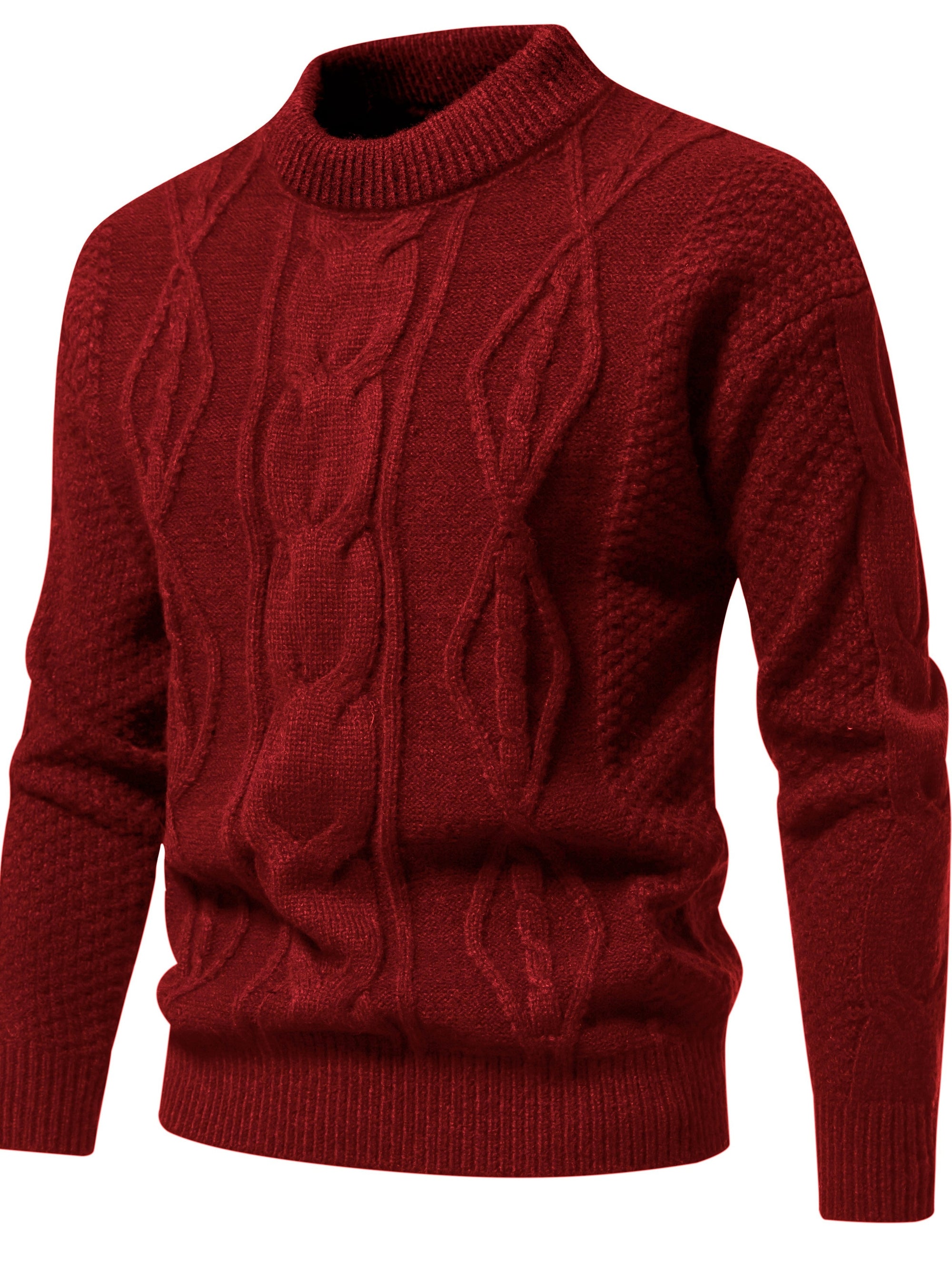 Męski Sweter z Warkoczowym Wzorem