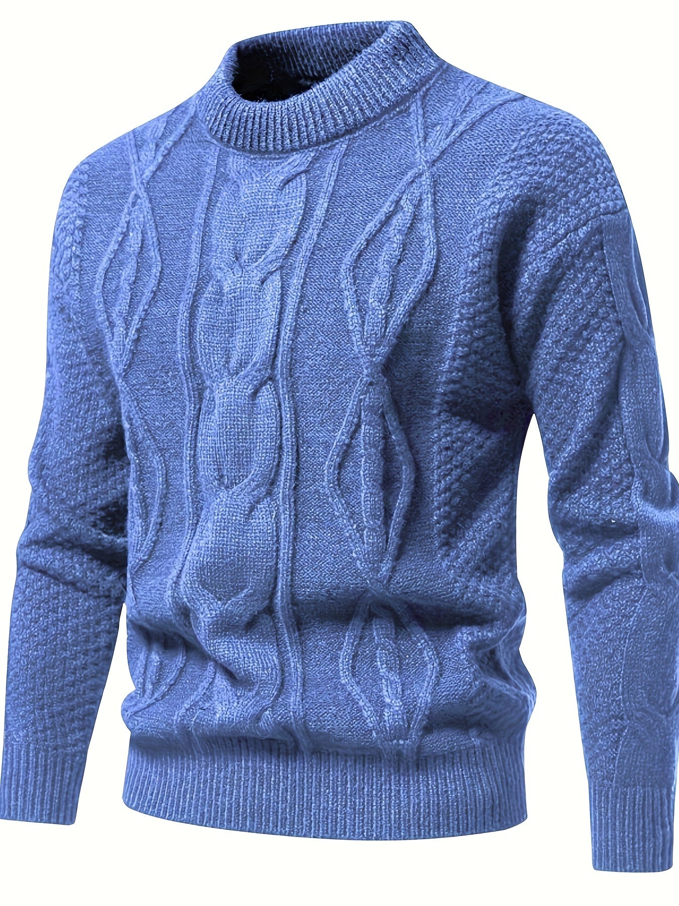 Męski Sweter z Warkoczowym Wzorem