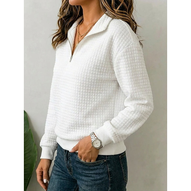 Annette | Teksturowany sweter z zamkiem pod szyją 3