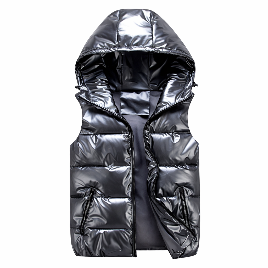 Puchowy męski bezrękawnik z kapturem Jacky