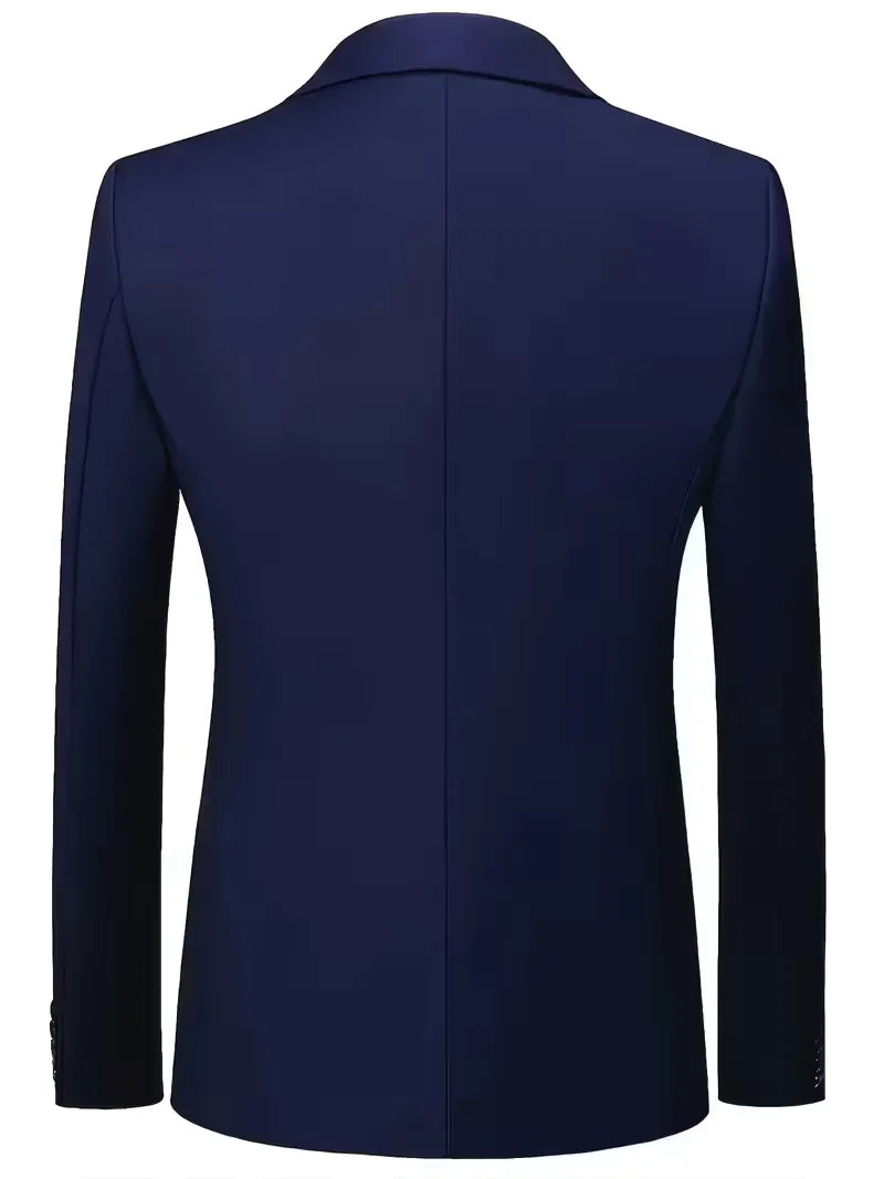 Męski Garnitur 3-Częściowy Slim Fit – Marynarka, Kamizelka i Spodnie