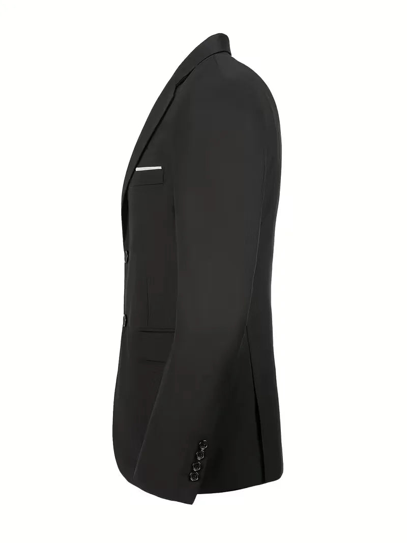 Męski Garnitur 3-Częściowy Slim Fit – Marynarka, Kamizelka i Spodnie