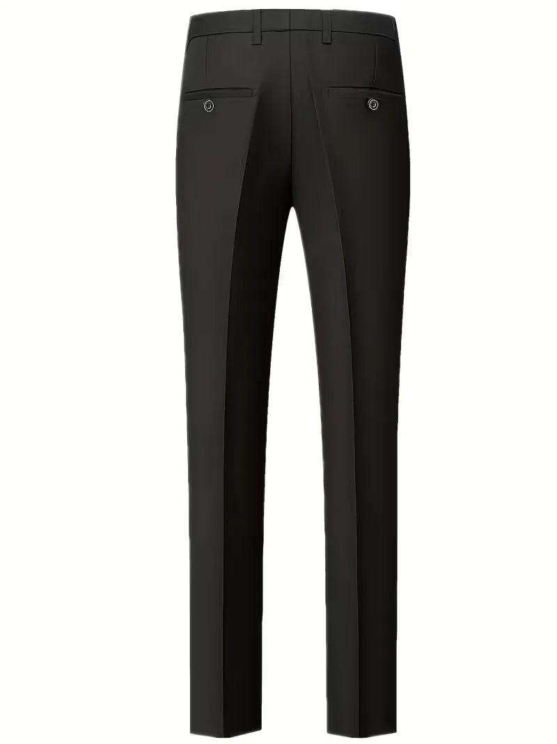 Męski Garnitur 3-Częściowy Slim Fit – Marynarka, Kamizelka i Spodnie