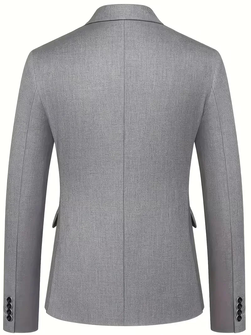 Męski Garnitur 3-Częściowy Slim Fit – Marynarka, Kamizelka i Spodnie