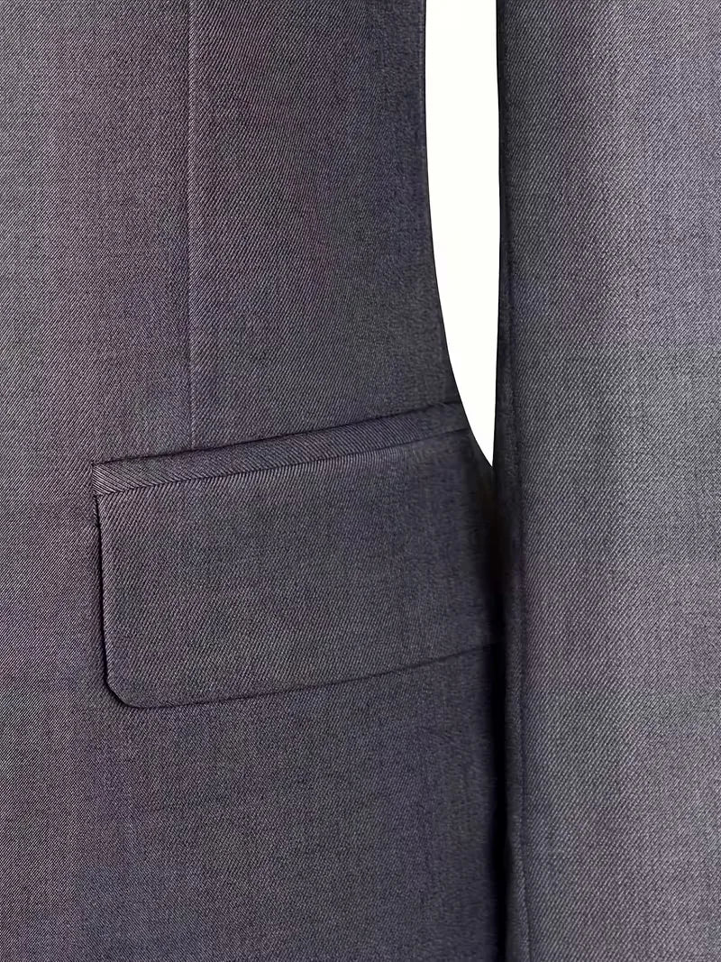 Męski Garnitur 3-Częściowy Slim Fit – Marynarka, Kamizelka i Spodnie