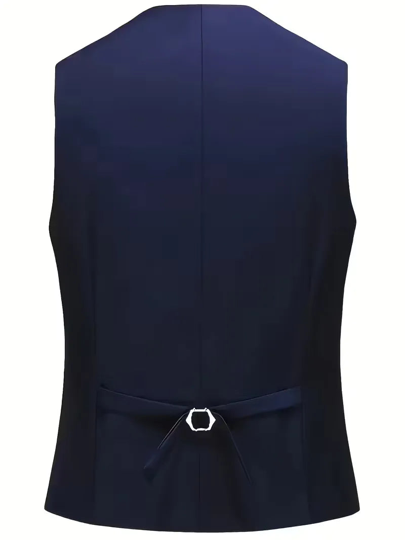 Męski Garnitur 3-Częściowy Slim Fit – Marynarka, Kamizelka i Spodnie