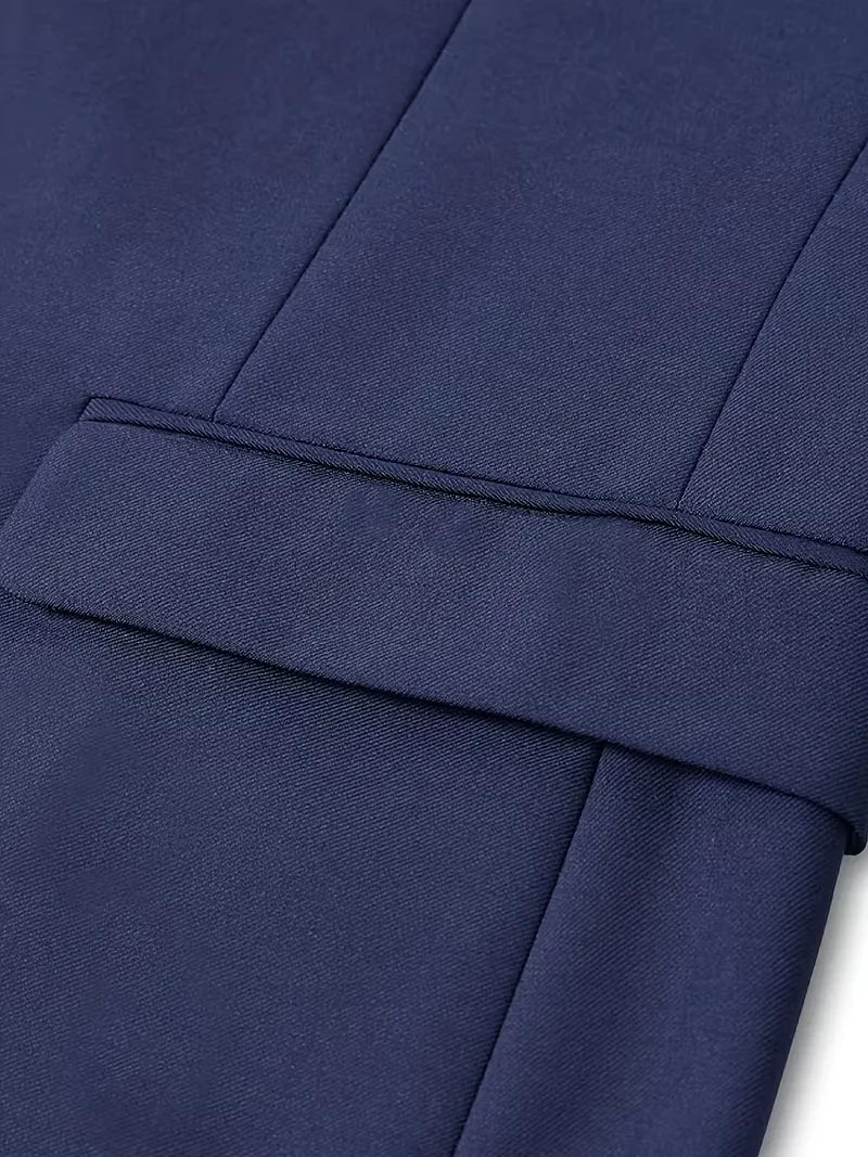 Męski Garnitur 3-Częściowy Slim Fit – Marynarka, Kamizelka i Spodnie