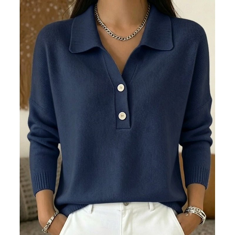 Eliza | Elegancki sweter z kołnierzykiem i guzikami 5