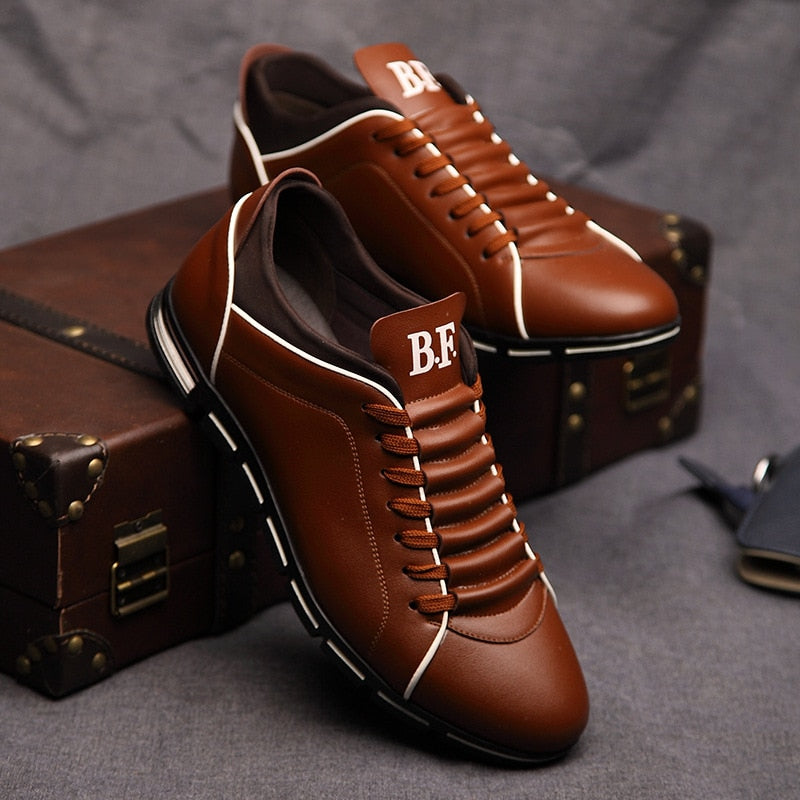 Eleganckie Skórzane Sportowe Buty Męskie