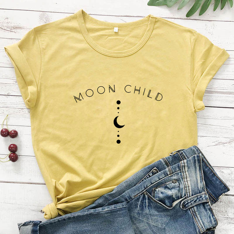 T-shirt damski "Moon Child" z minimalistycznym nadrukiem