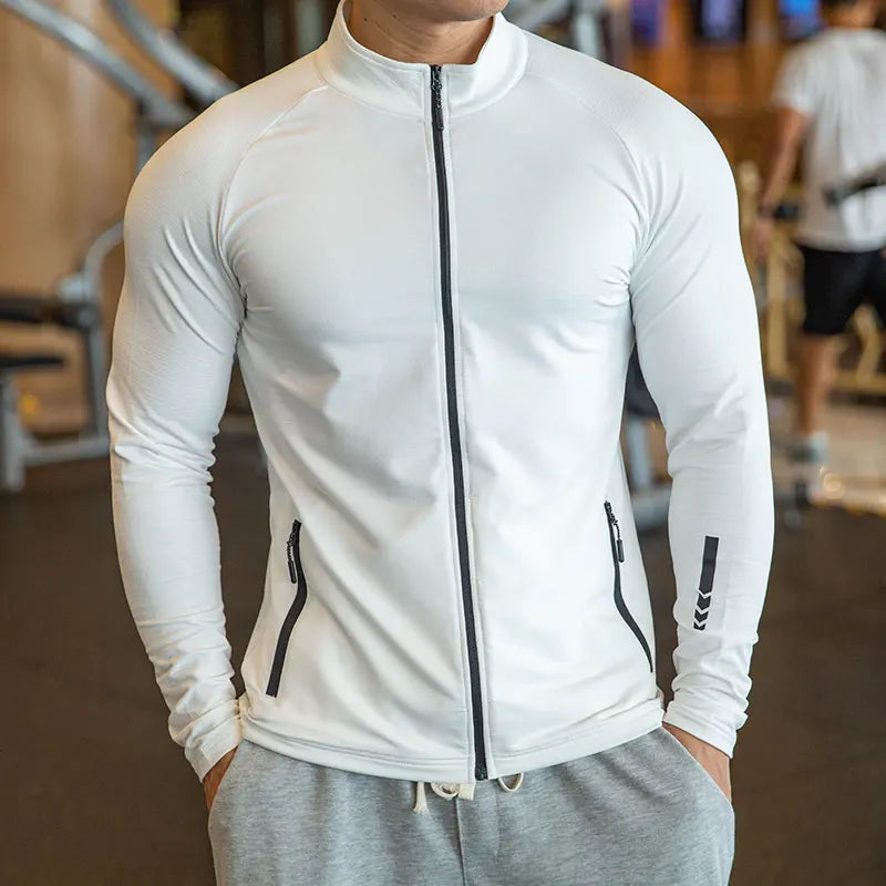 Męska bluza sportowa na zamek do treningu z kieszeniami i dopasowanym krojem