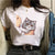 T-shirt  damski z grafiką kota