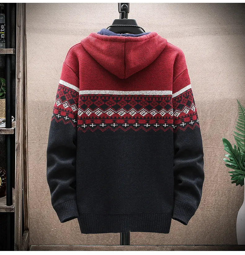 Ciepły Sweter Męski z Wzorem i Zamkiem
