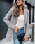 Damska Marynarka w Jodełkę – Elegancka Szara Kurtka w Stylu Casual