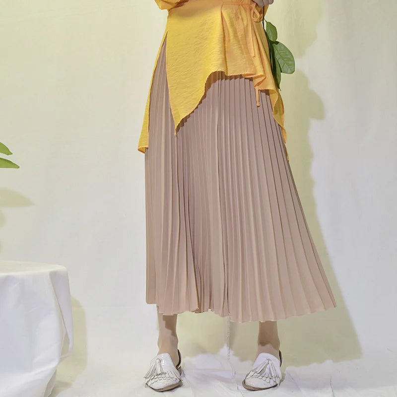 Plisowana spódnica maxi w stylu casual