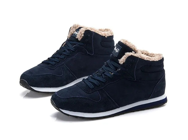 Męskie buty sportowe ocieplane z futerkiem – zimowe sneakersy za kostkę