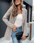 Damska Marynarka w Jodełkę – Elegancka Szara Kurtka w Stylu Casual
