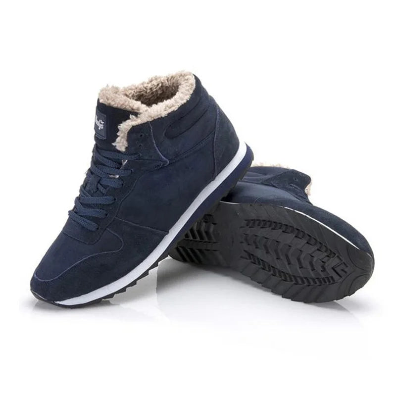 Męskie buty sportowe ocieplane z futerkiem – zimowe sneakersy za kostkę