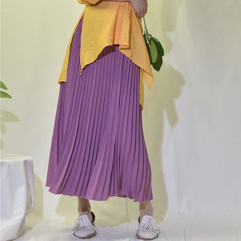 Plisowana spódnica maxi w stylu casual