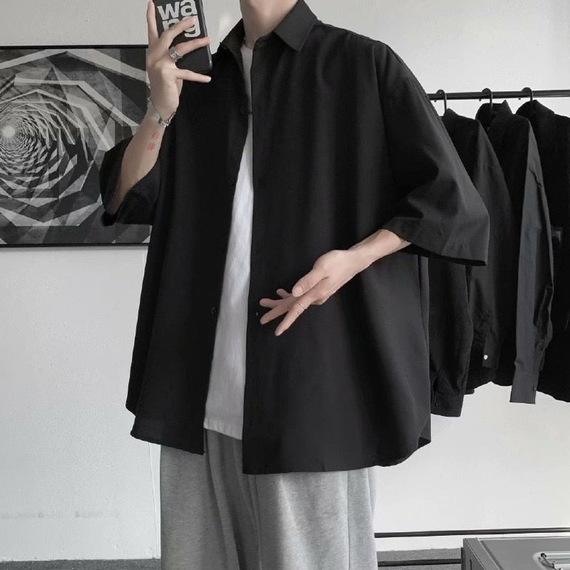 Męska koszula oversize z krótkim rękawem