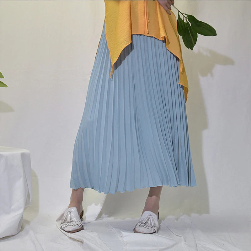 Plisowana spódnica maxi w stylu casual