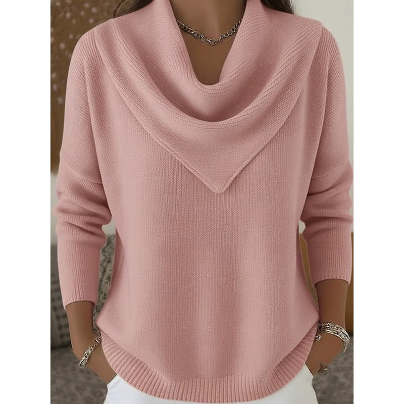 Heather | Elegancki sweter z golfem typu cowl 1