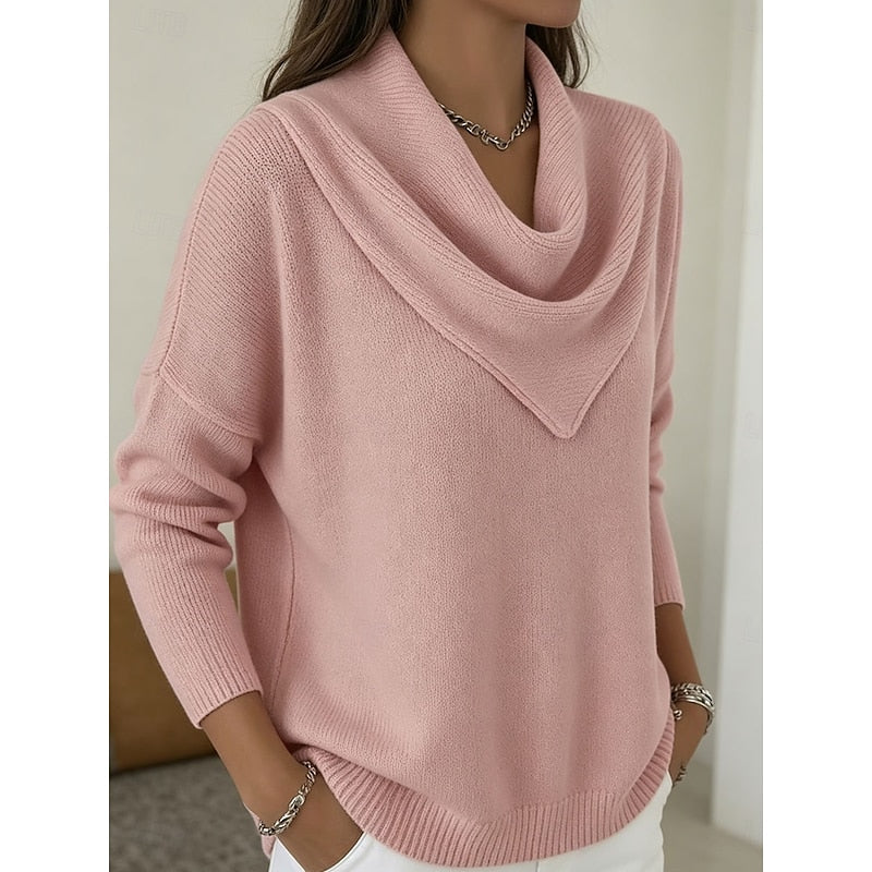 Heather | Elegancki sweter z golfem typu cowl 1