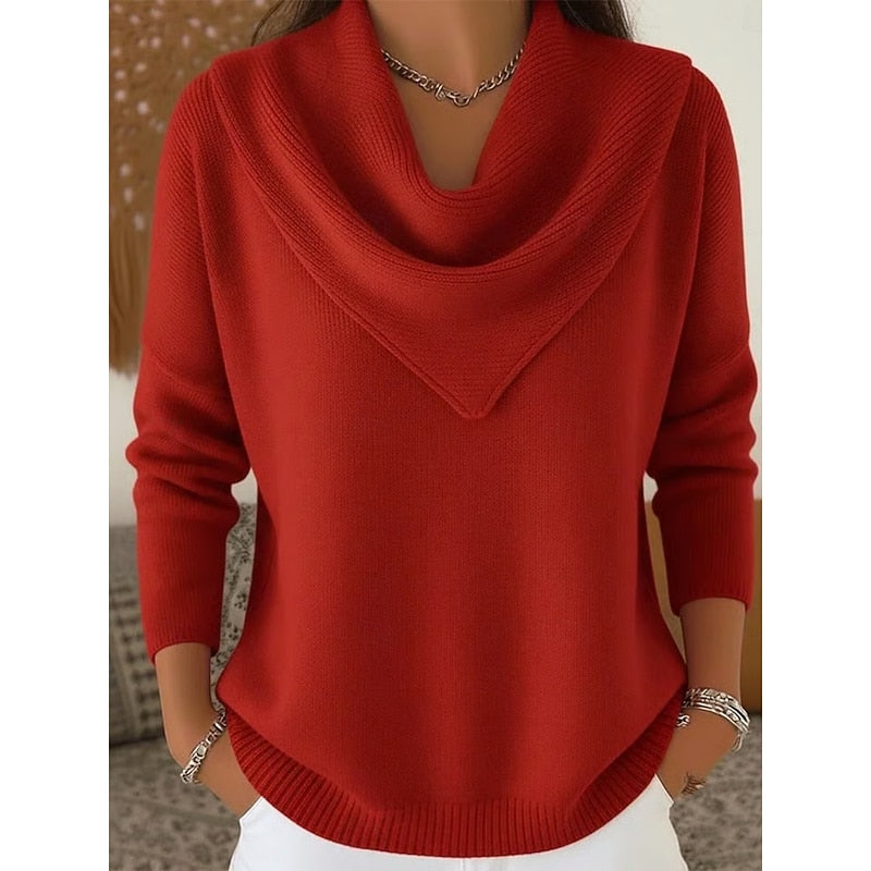 Heather | Elegancki sweter z golfem typu cowl 7