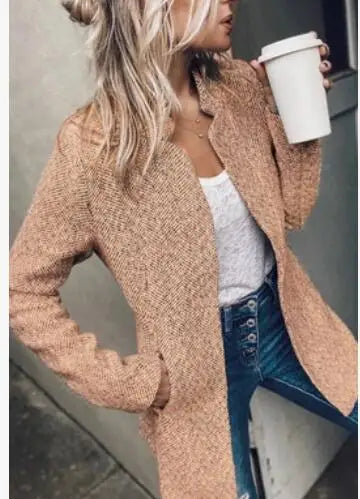 Damska Marynarka w Jodełkę – Elegancka Szara Kurtka w Stylu Casual