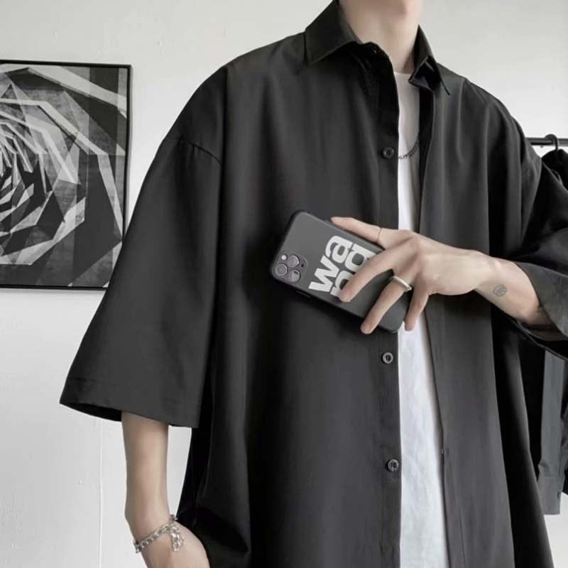 Męska koszula oversize z krótkim rękawem