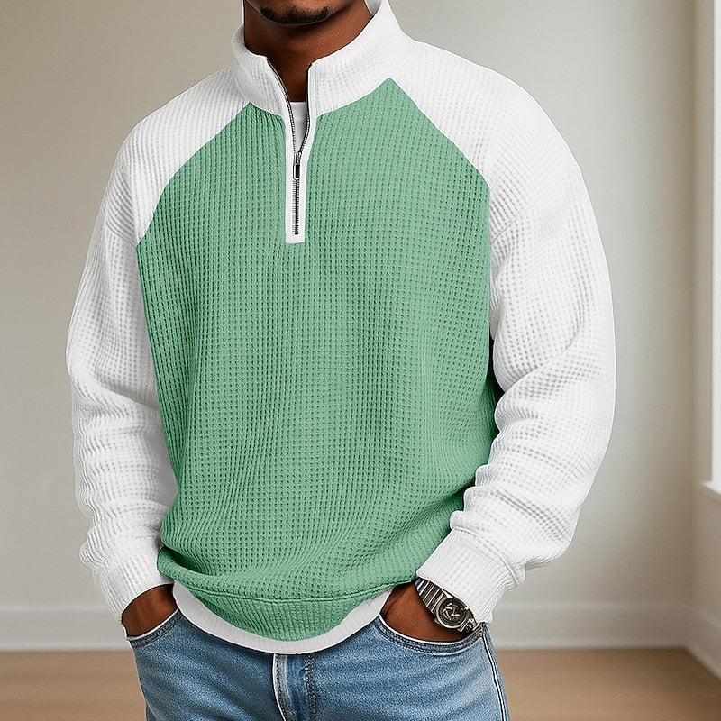 Lincoln | Teksturowany sweter z zamkiem pod szyją 1
