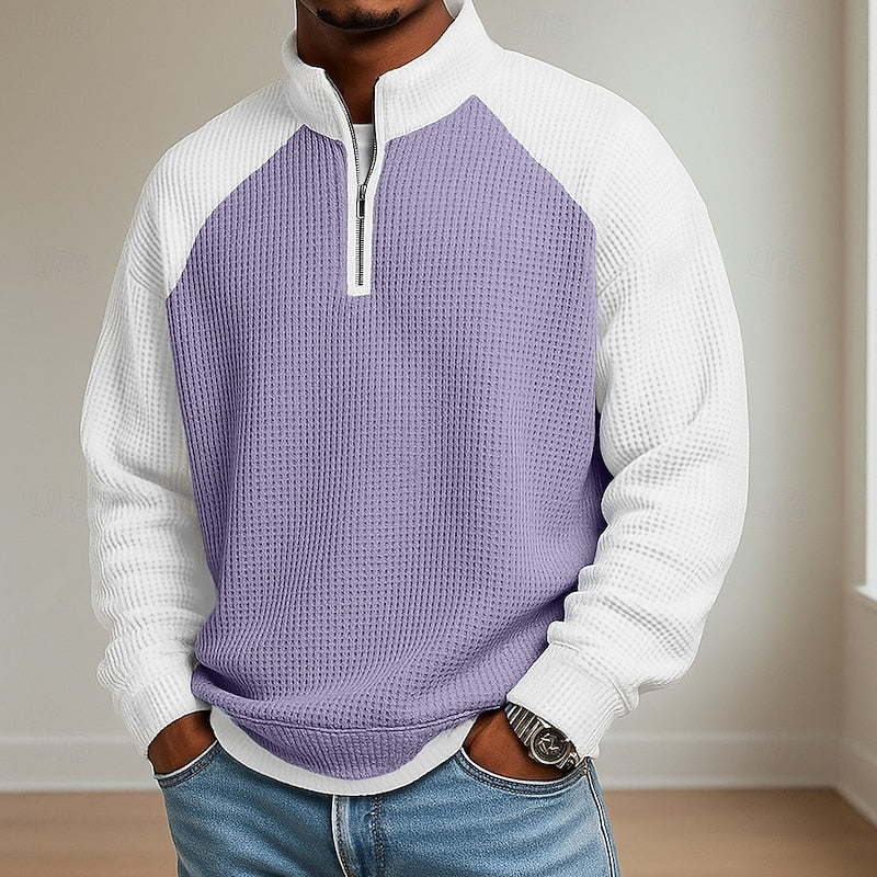 Lincoln | Teksturowany sweter z zamkiem pod szyją 3