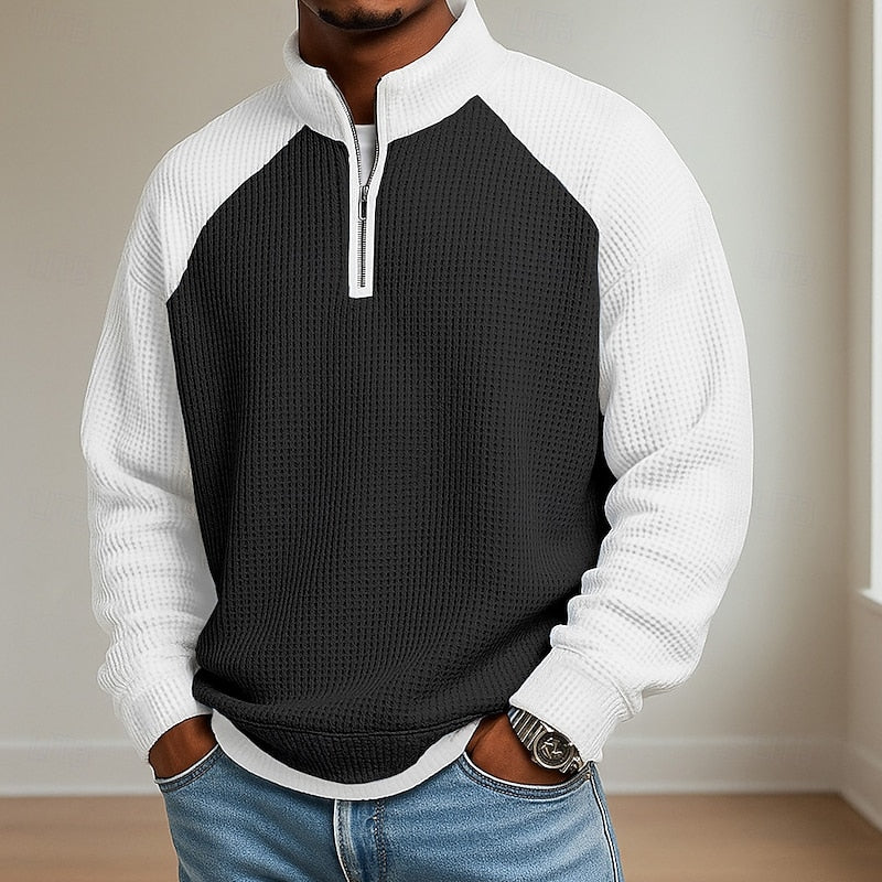 Lincoln | Teksturowany sweter z zamkiem pod szyją 4