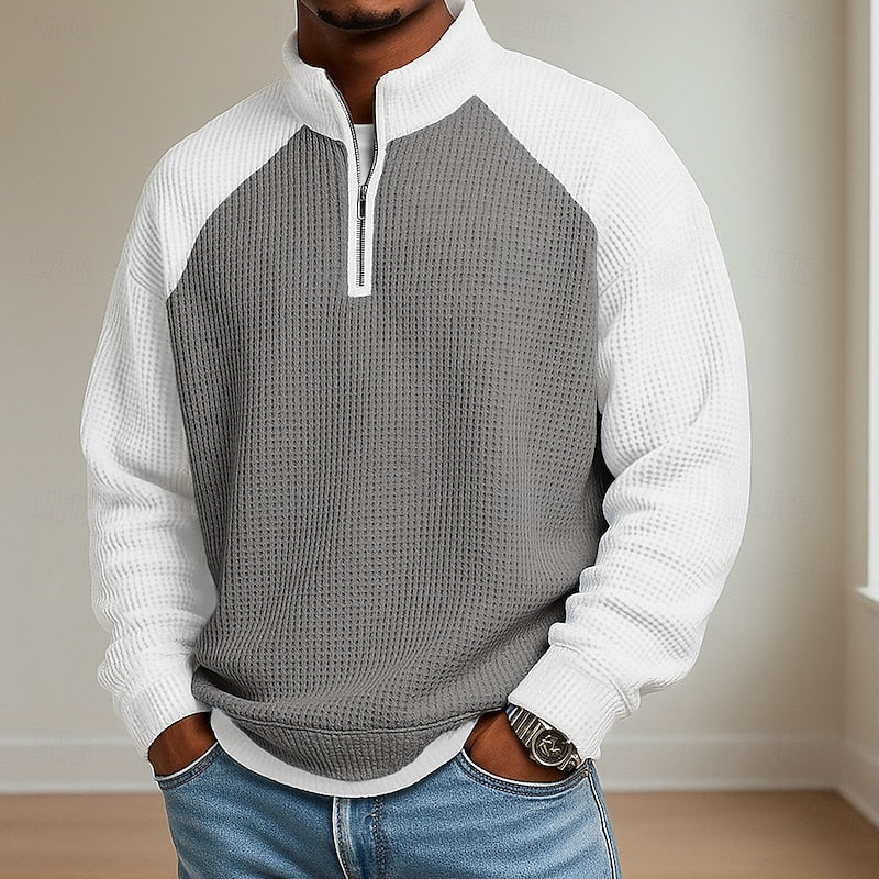Lincoln | Teksturowany sweter z zamkiem pod szyją 6