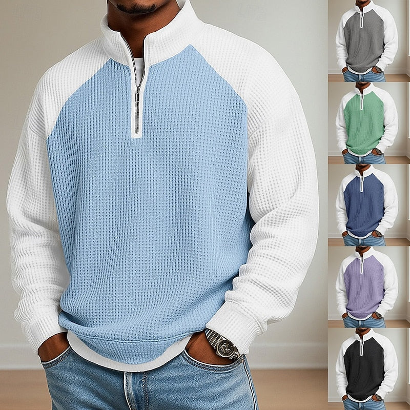 Lincoln | Teksturowany sweter z zamkiem pod szyją 7