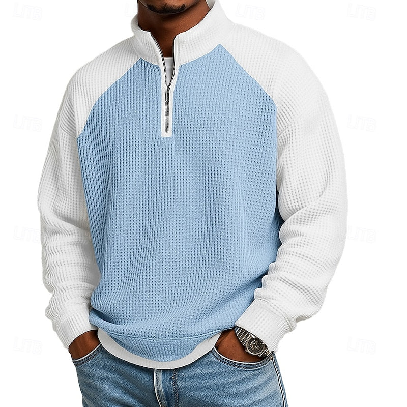 Lincoln | Teksturowany sweter z zamkiem pod szyją 8