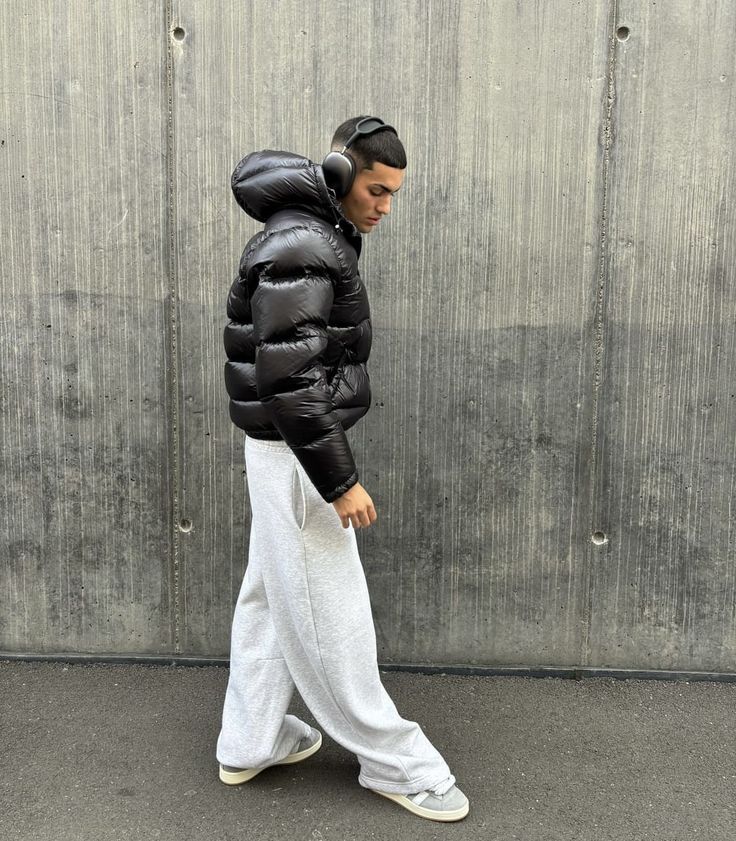 Męska kurtka pikowana z podszewką sherpa i kapturem – ciepła kurtka typu puffer do noszenia na co dzień i w stylu streetwear 1