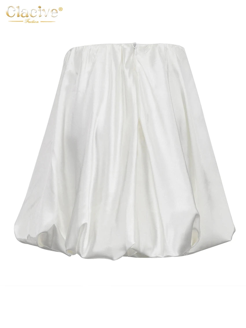 Elegancka satynowa spódniczka rozkloszowana