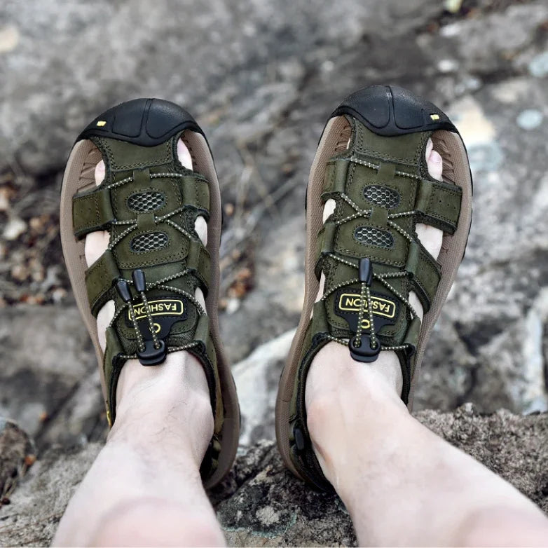 Męskie sandały ortopedyczne trekkingowe z zabudowanym przodem