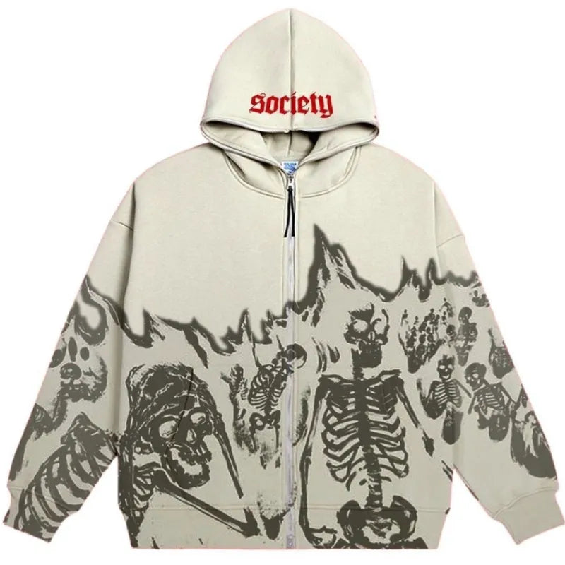 Bluza z Kapturem z Motywem Szkieletów