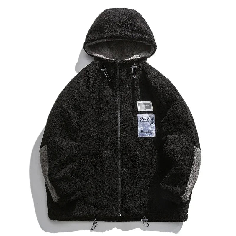 Męska bluza z kapturem z polaru sherpa – oversize, ciepła i stylowa