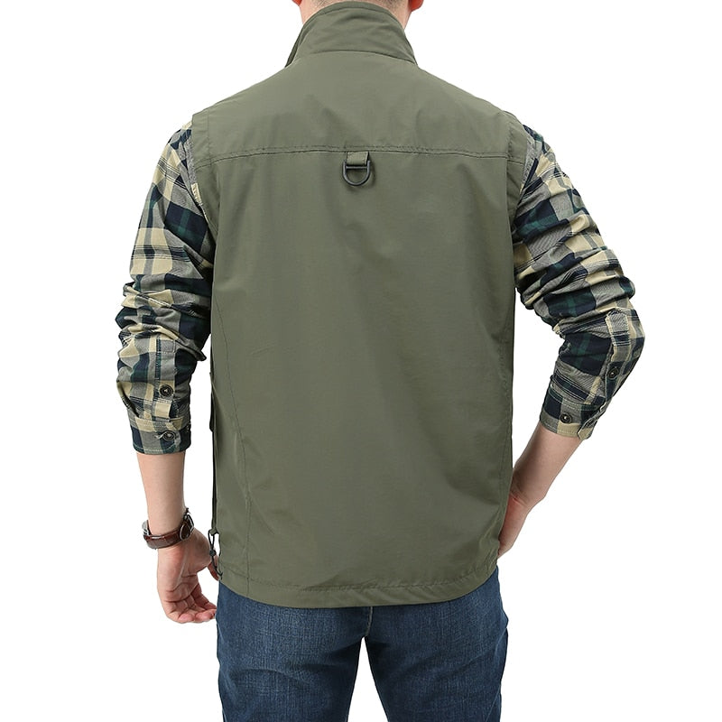 Męska kamizelka outdoorowa wielozadaniowa z licznymi kieszeniami