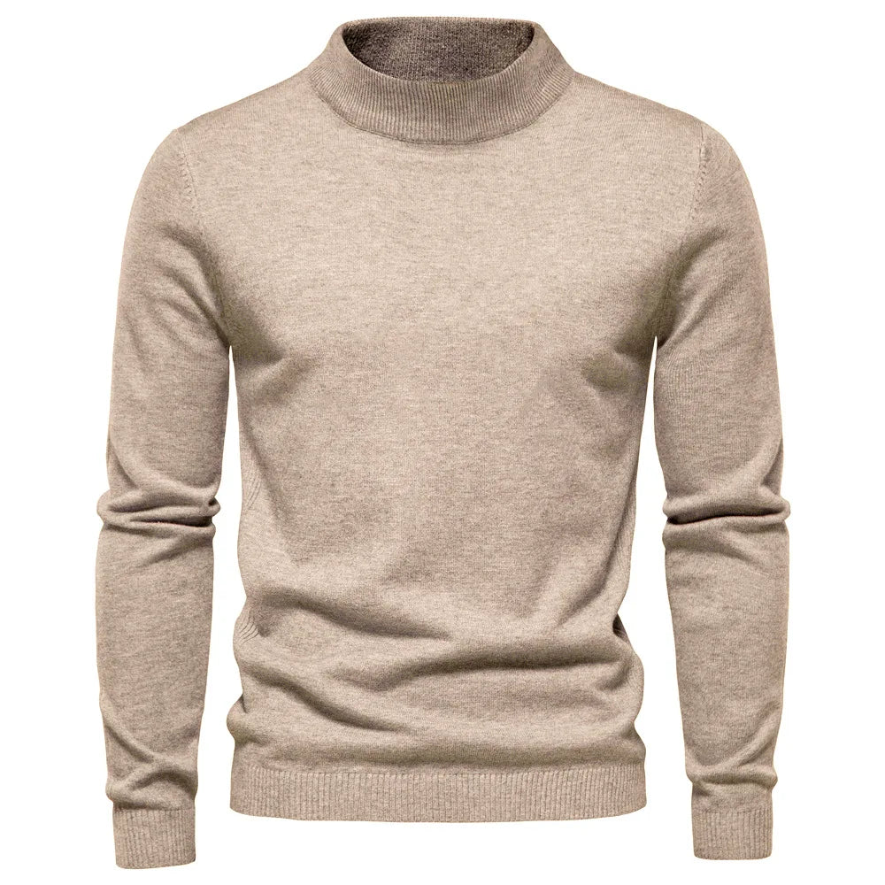 Sweter Męski z Wysokim Kołnierzem