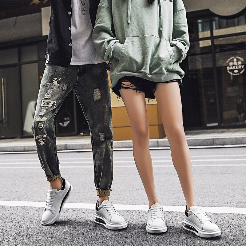 Nowoczesne Sportowe Buty Męskie Sneakersy z Amortyzującą Wysoką Podeszwą